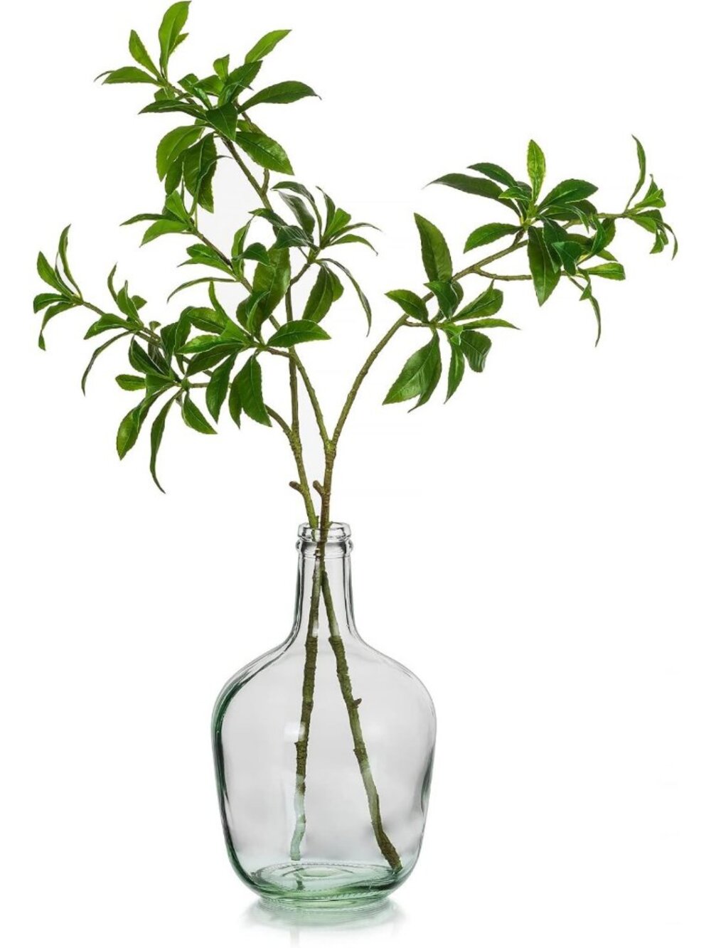 12" Clear Tall Glass Jug Vase - Large Farmhouse Decorative Floor Centerpiece
